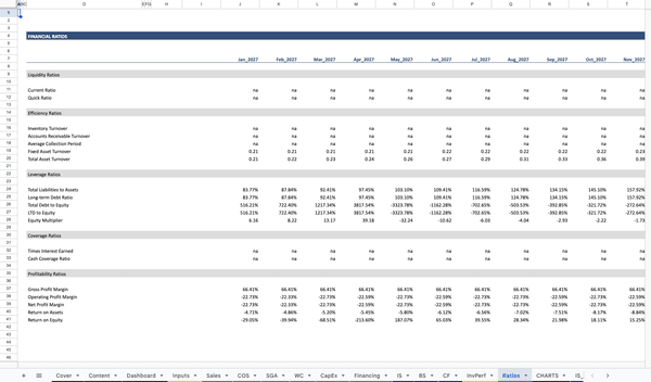 Full-Service Restaurant Financial Model Ratios